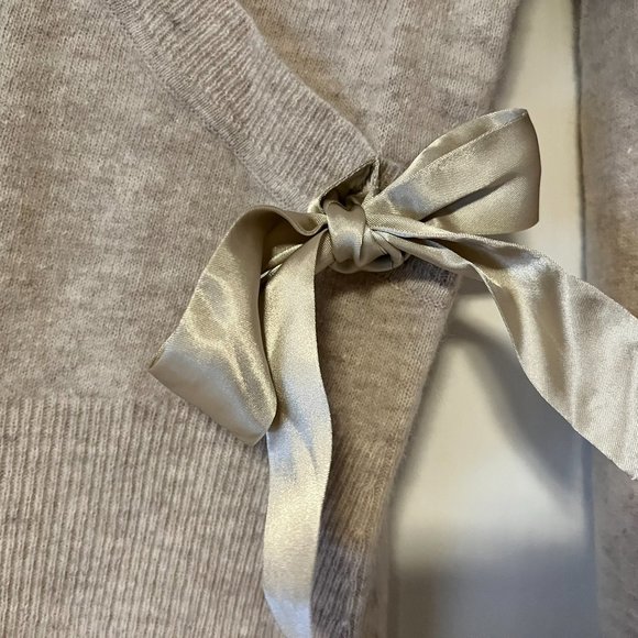 Lucy & Laurel Cream Angora & Lambs Wool Sweater - Faux Wrap w/Tie - Medium - Picture 5 of 5